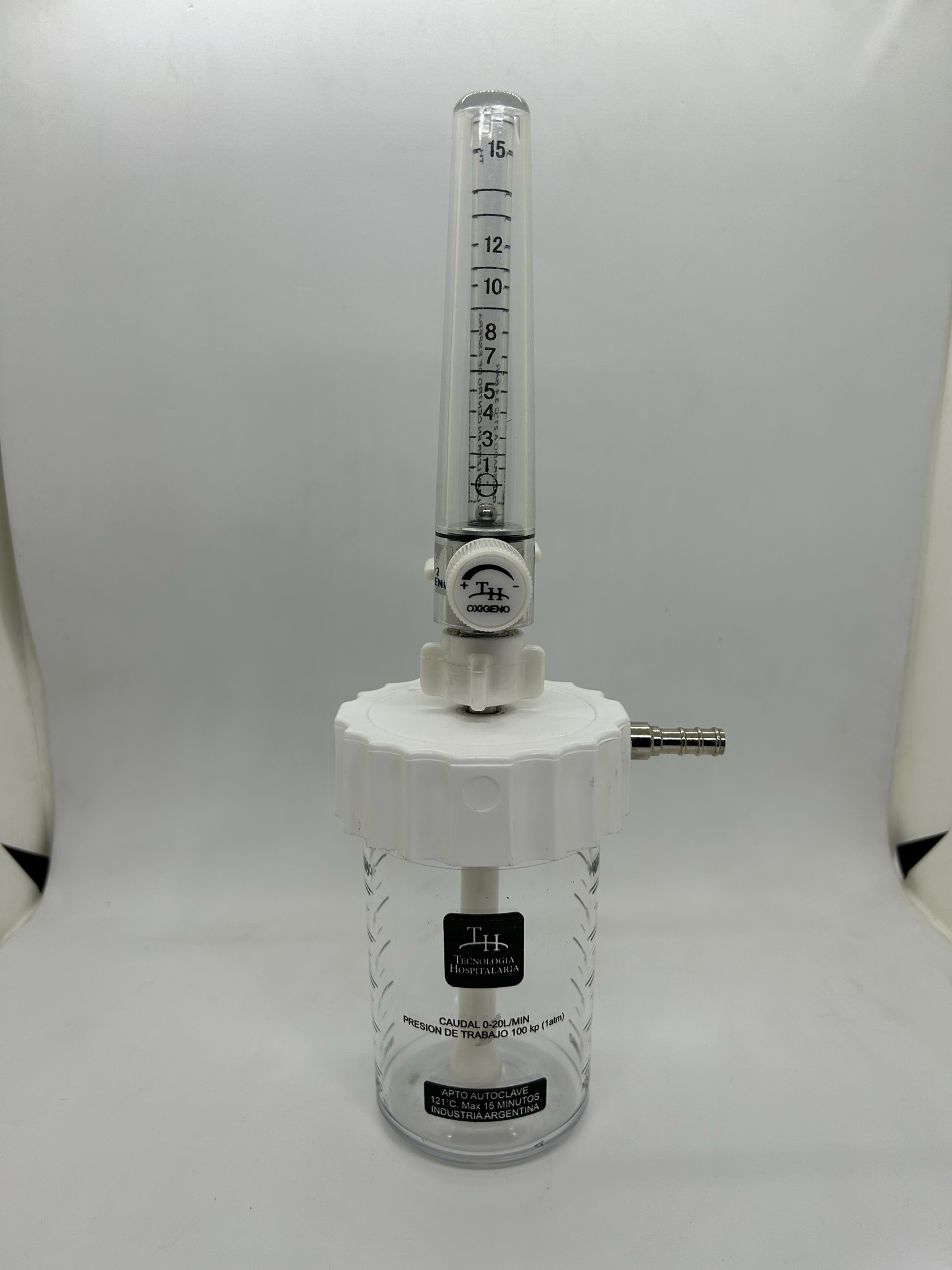 Flujímetro oxígeno con humidificador
